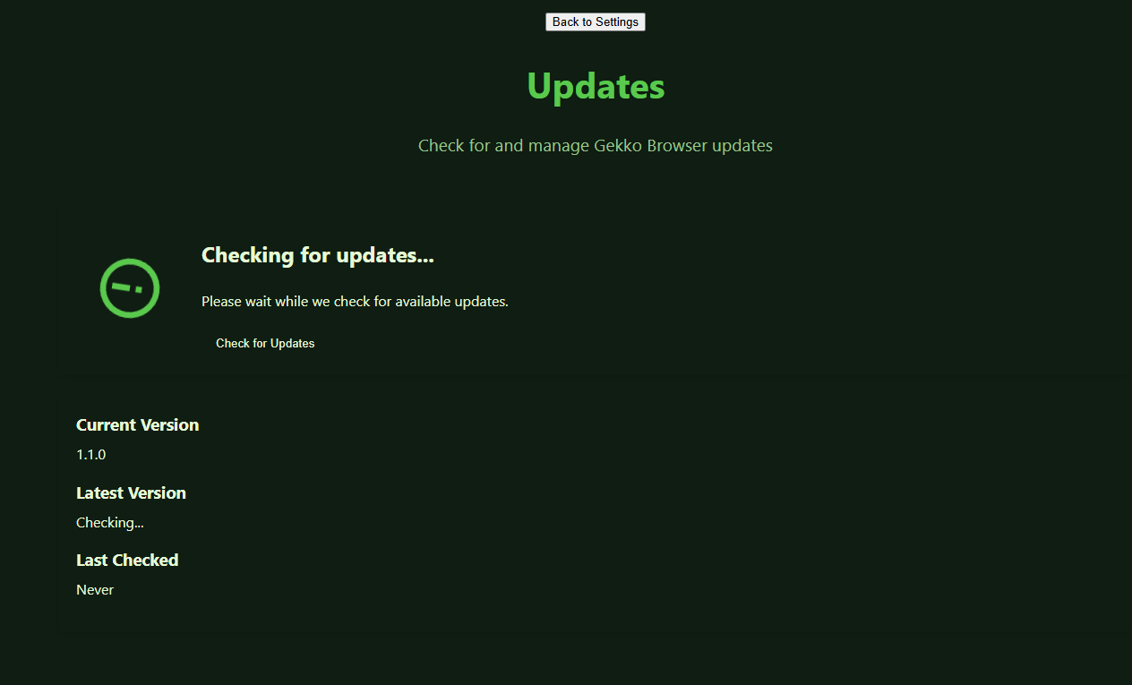 Auto-updater screen