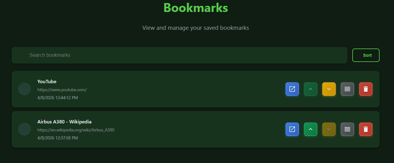 Bookmarks manager