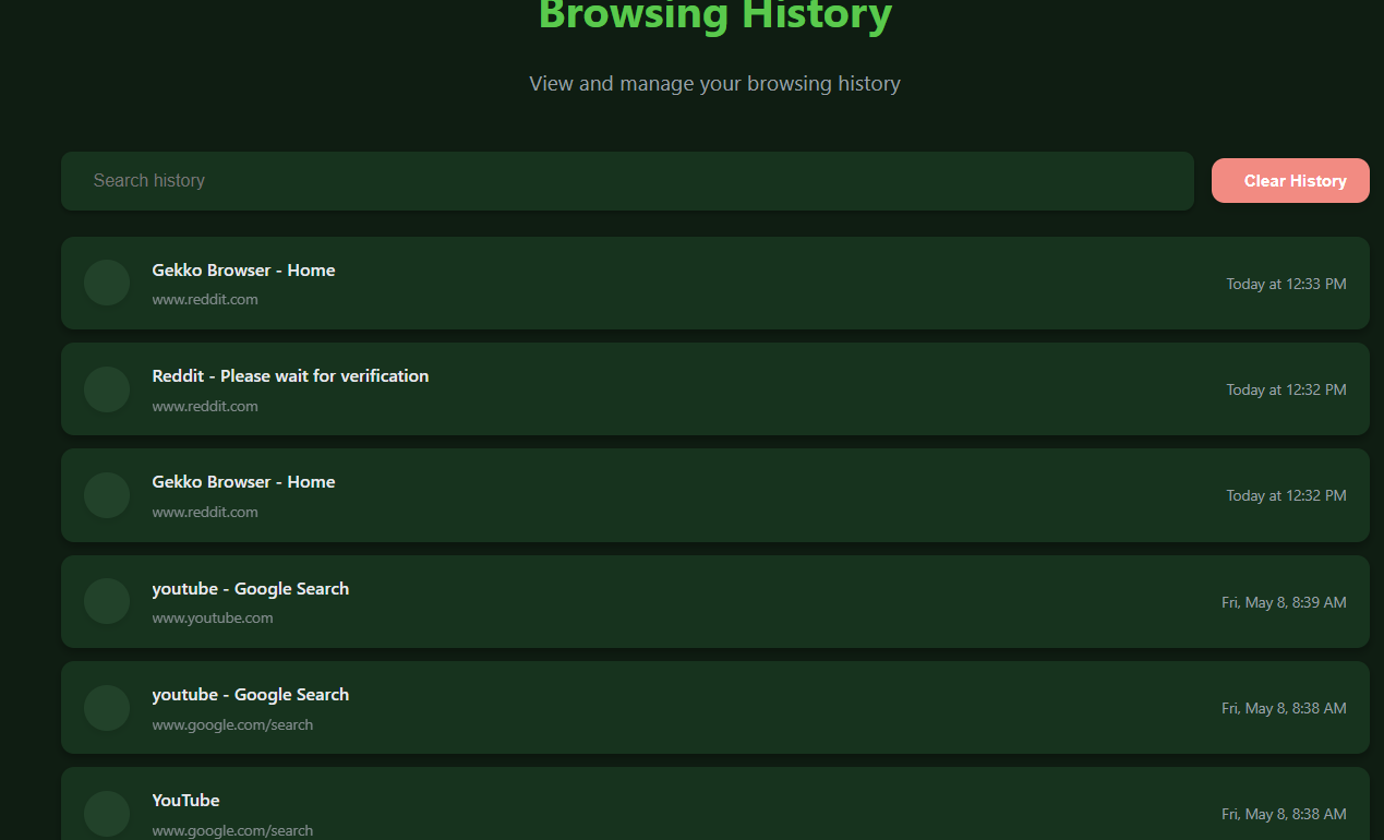 Browsing history viewer