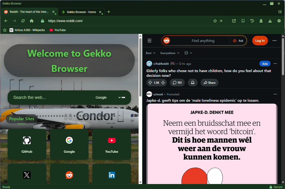 Split view tabs
